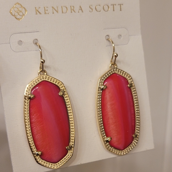 Kendra Scott Red Mother of Pearl Elle Earrings - Picture 9 of 16